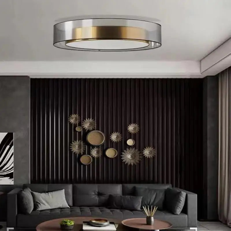 Nordic Minimalist Ceiling Lamp Black Gold LED Study Creative Room Decor