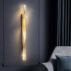 Crystal Gold Wall Lamp Dimmable Steel Sconces Luxury Indoor Light Fixture