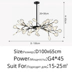 Branch Shape Firefly Ceiling Chandelier G4 Led Lighting Indoor Hanging Lamp