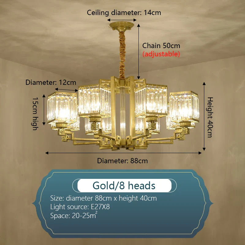 Crystal Chandelier Villa Living Room Lighting