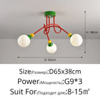 Nordic LED Pendant Light White Red 3 Heads 5Head Dining Room Kitchen Living Room