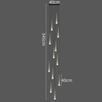 LED Rain Drop Chandelier Staircase Pendant Light Fixture Modern Nordic Design