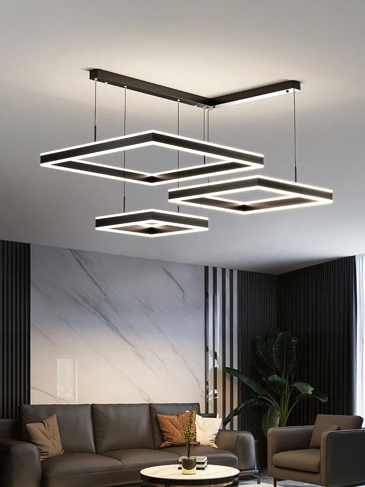 Modern Square LED Chandelier - New 2022 Minimalist Luxury Lighting