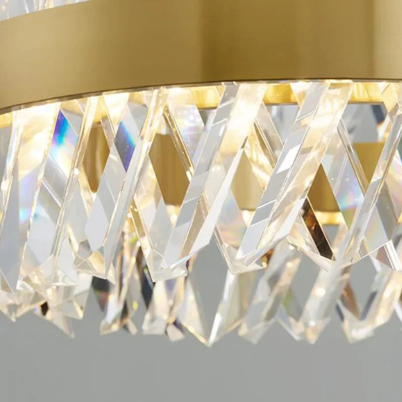 Semi Round Crystal Pendant Light: Modern Design for Living Room, Restaurant Suspended Lighting