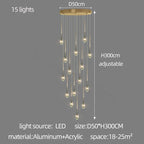 Modern Crystal Long Chandelier for Sales Department, Living Room & Restaurant