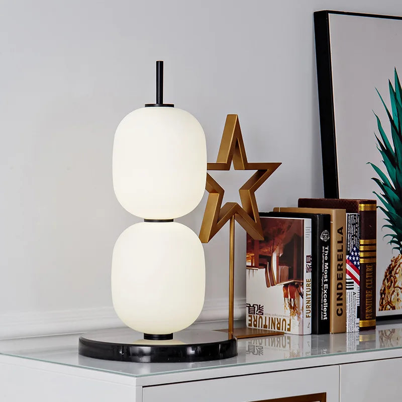 Gourd String Floor Lamp, White Glass Lampshade, Designer Nordic Floor Light