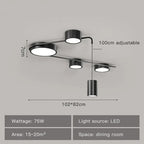 Minimalist Black LED Ceiling Chandelier for Living Room, Bedroom, Hallway Lighting