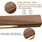 Black Walnut Dining Pendant Light: Simple Log Strip Design for Dining Room, Office