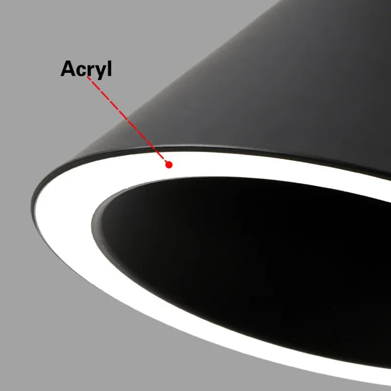 Modern Black & White Pendant Lamps for Kitchen, Living, Dining Room, Bar - LED Hanging Fixture