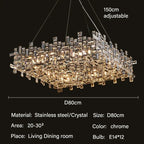 Crystal Pendant Chandelier for Modern Living, Dining, Bedroom Lighting