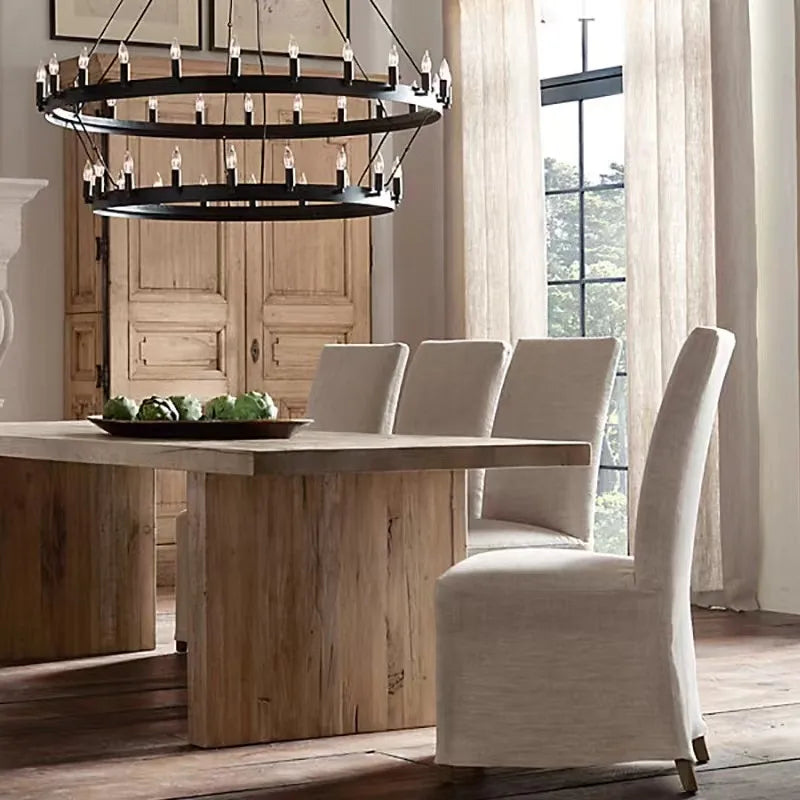 Vintage Iron Double Pendant Chandelier - Industrial LED Lighting for Home and Hospitality