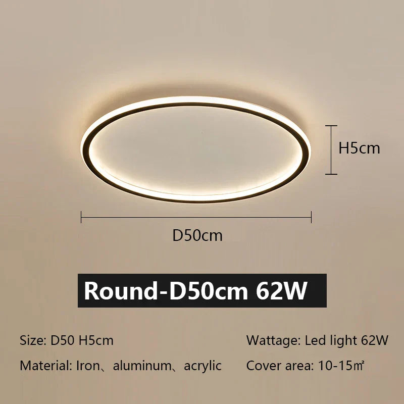 LED Ceiling Lamp Iron Dimmable Modern Living Room Light Fixture