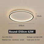 LED Ceiling Lamp Iron Dimmable Modern Living Room Light Fixture