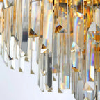 Golden LED Crystal Ceiling Light for Luxury Living Room, Modern Round Crystal Lamp