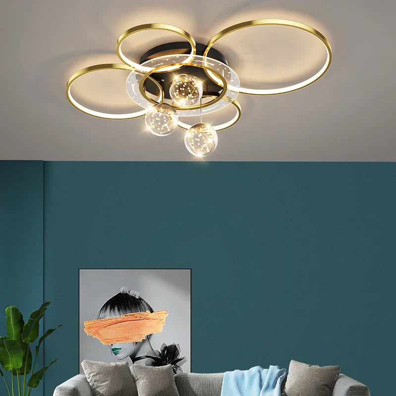 Rings Circle Ceiling Light for Living Dining Bedroom Decor