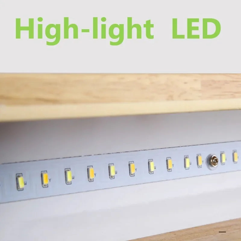 Wooden LED Pendant Lights for Kitchen Office Bedroom Dining Room Modern Nordic Design