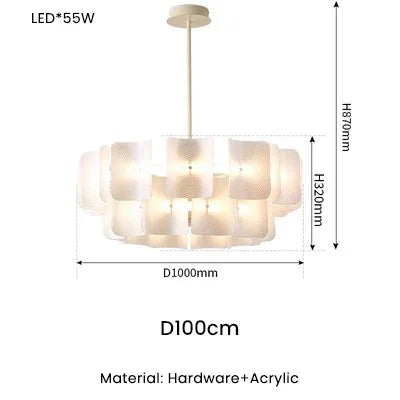 LED Chandelier: Luxe Fingerprint Design for Living Room, Bedroom, Hotel Lobby