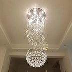 Crystal Spiral LED Chandelier for Living Room, Bedroom, Hotel - Modern Interior Lighting Fixture
