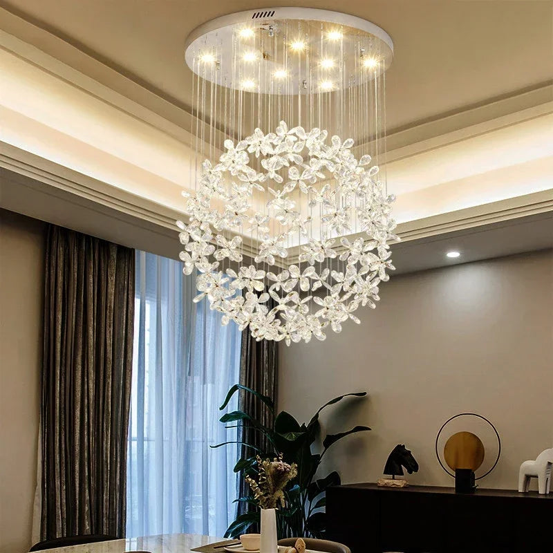 Flower Ball Chandelier with GU10 LED Lights for Modern Villa Lighting