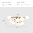 Glass Ball LED Ceiling Chandelier for Modern Living Room and Bedroom Lighting