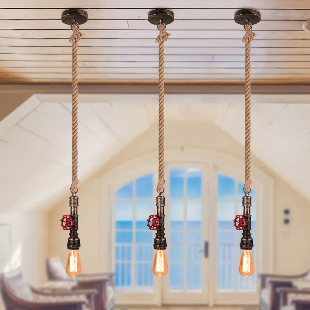 Iron Pipe Pendant Lamp Retro Loft Hanging Light