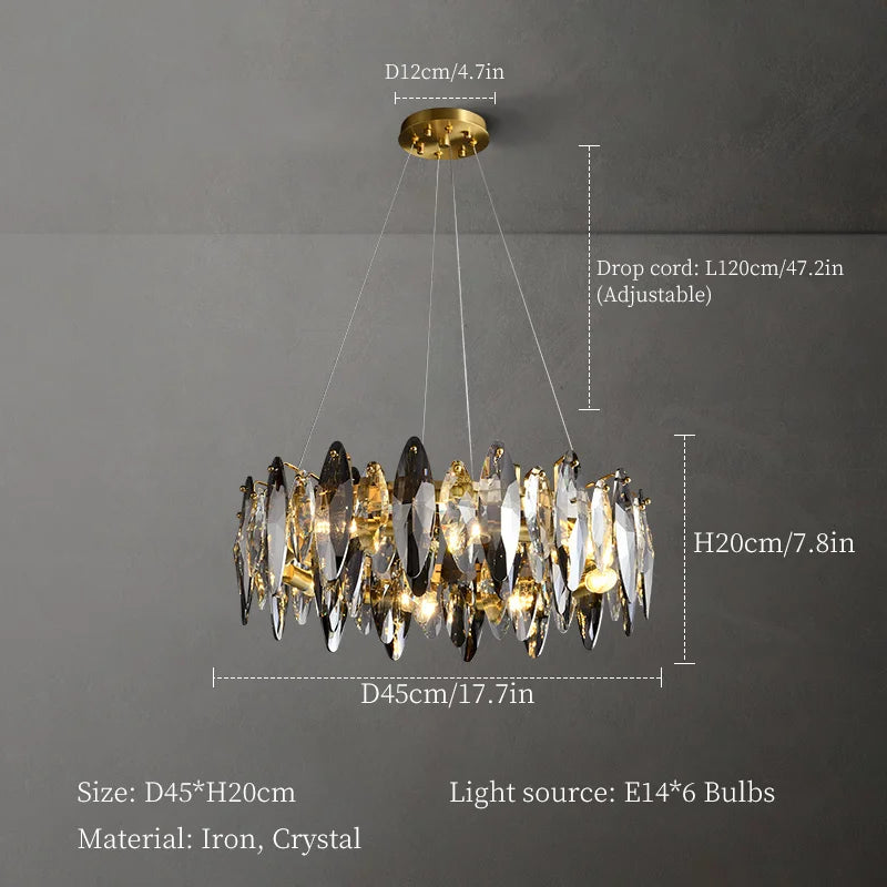 Crystal Chandelier: Elegant Ceiling Hanging Light for Living Room & Dining Table