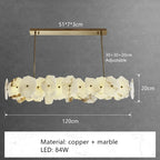 Marble LED Chandelier for Living Room, Bedroom, Kitchen - Luxury Stone Hanging Light