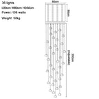 Nordic Revolving Crystal Chandelier for Living Room Dining Room Staircase