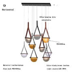 Modern Gray Amber Clear Glass Pendant Lamp for Bedroom Living Room