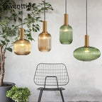 Stained Glass Pendant Lights Nordic Modern Hanging Lamps for Home Decor