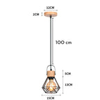 Vintage Industrial Wood Pendant Light Chandelier for Kitchen Island Living Room