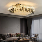 Crystal Rectangular Ceiling Light for Living Room, Bedroom, and Dining Room