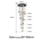 Chrome Rings Crystal Chandelier: Modern Luxury Staircase Lighting for Villa Lobby Fixtures