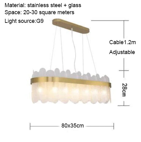 Nordic Glass LED Chandelier for Living Spaces, Hotels, and Restaurants
