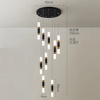 Luxury Crystal LED Stair Chandelier - Modern, Large Hanging Fixture for Staircase Lighting