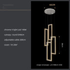 Modern Crystal LED Pendant Lights Steel Rectangle Hanging Lamp