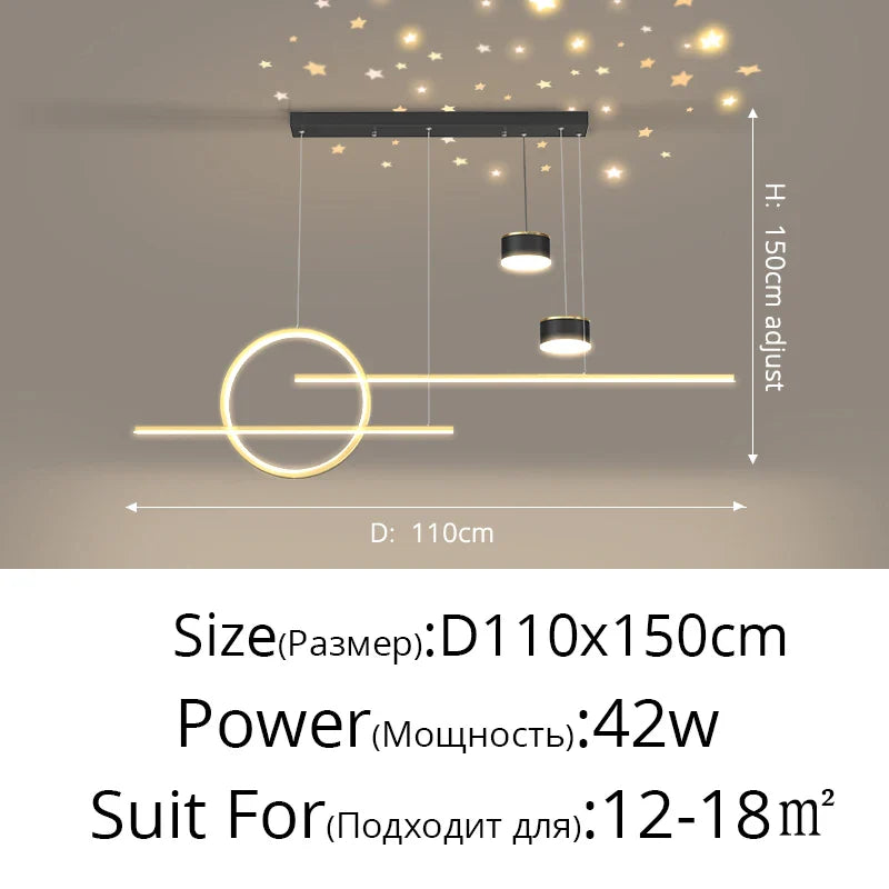 Starry Pendant Light: Modern Luxury Dining Room Chandelier Lighting