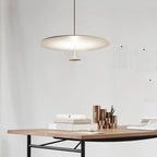 Gold Black Pendant Light for Living Room, Elegant Minimalist Ring Suspension Lamp