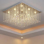 Luxury Living Room Crystal Chandelier LED Pendant Light Flush Mount Cieling Lamp