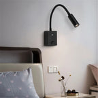 Wall Reading Light with USB Port Output and Switch for Bed Reading