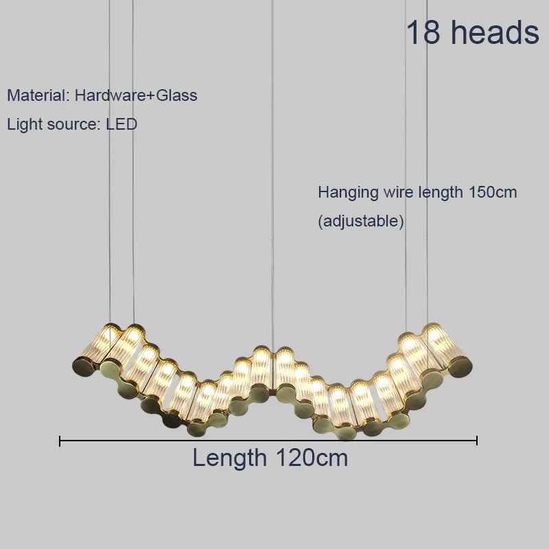 Golden Chandelier LED Dimming Light for Modern Living Room & Bedroom