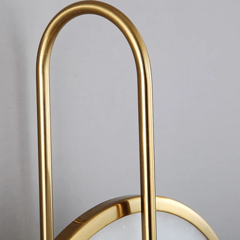 Retro Marble Round Wall Lamp: Minimalist LED Indoor Lighting for Living Room, Bedroom, Study