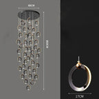 Crystal Chandelier Stair Pendant, Modern Living Room Lighting, Interior Home Decoration