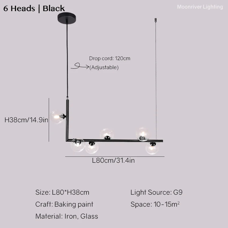Linear Chandelier: Modern Long Dining Table Pendant Light