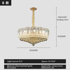 Crystal Duplex Villa Chandelier Hall Light - Luxe Living Room Middle Floor Lamp