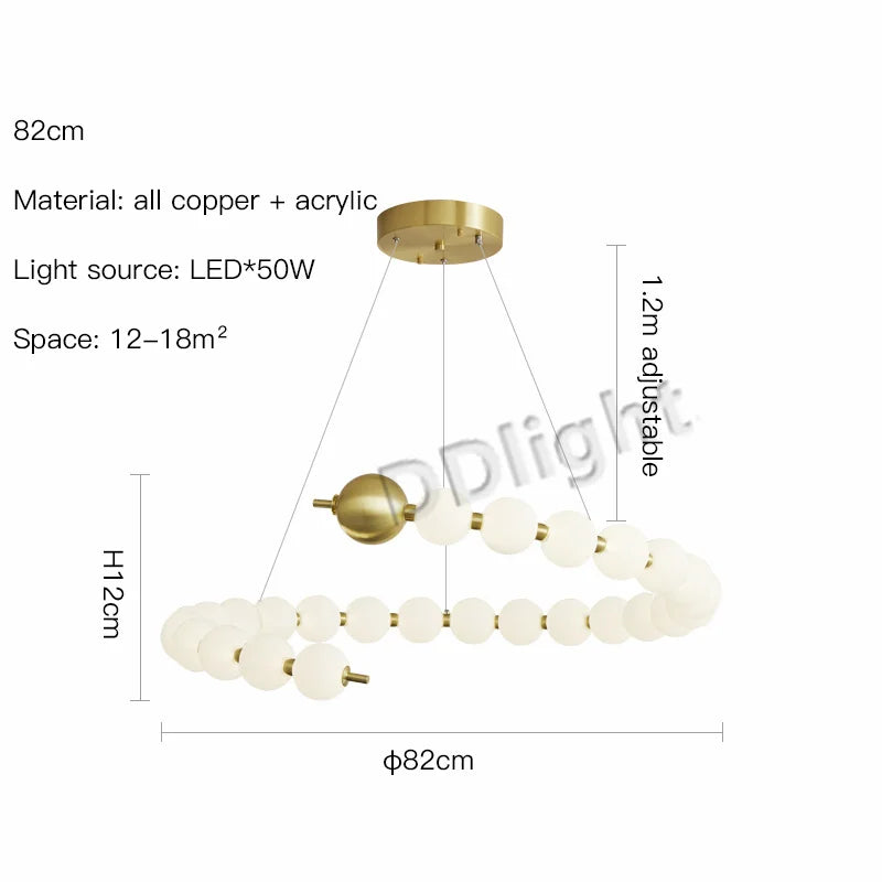 Modern Copper LED Chandelier for Living Room, Bedroom, Dining, Kitchen Decor