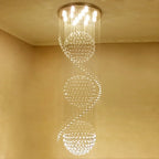 Spiral Crystal Chandelier by - Rain Drop Luxury Flush Mount Ceiling Light