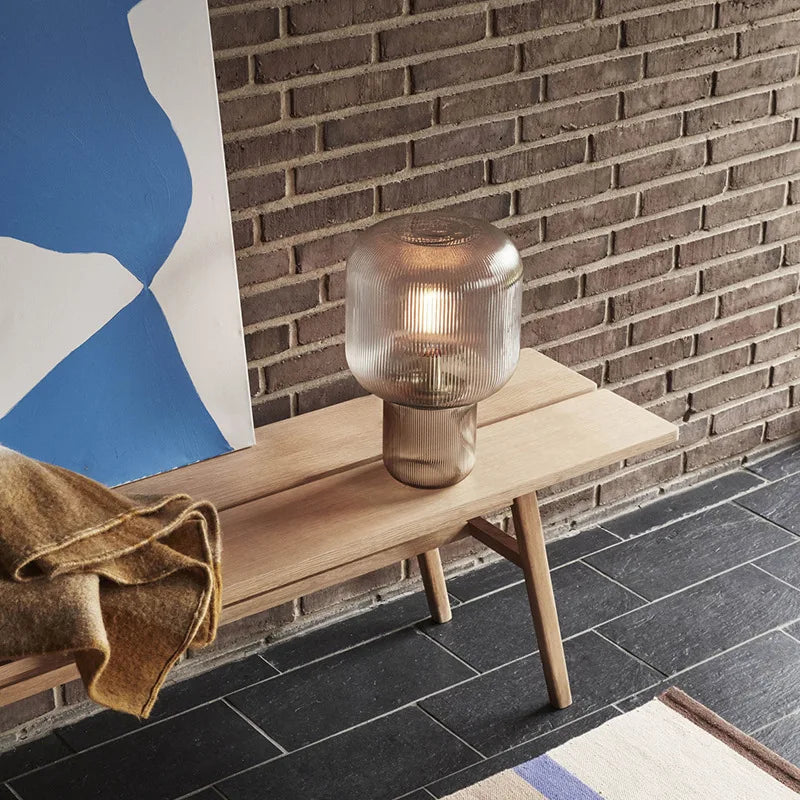 Mushroom Table Lamp - Nordic Glass, Modern Design for Bedroom, Living Room, Hotel