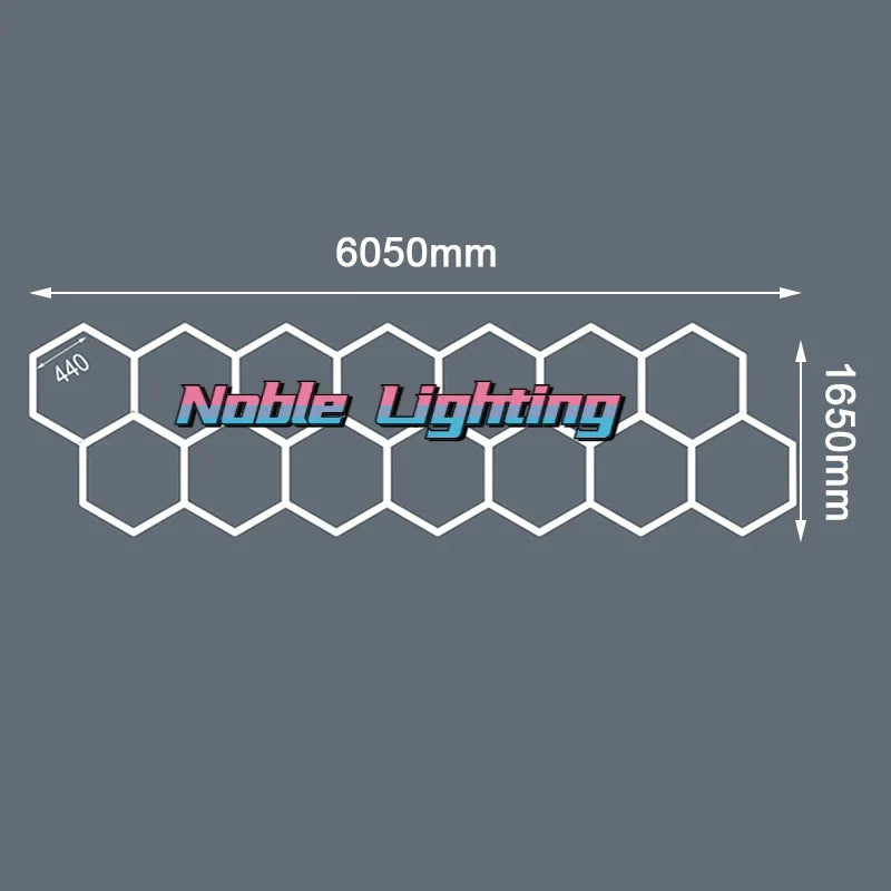 Hexagon LED Garage Ceiling Light for Auto Body Repair Workshop