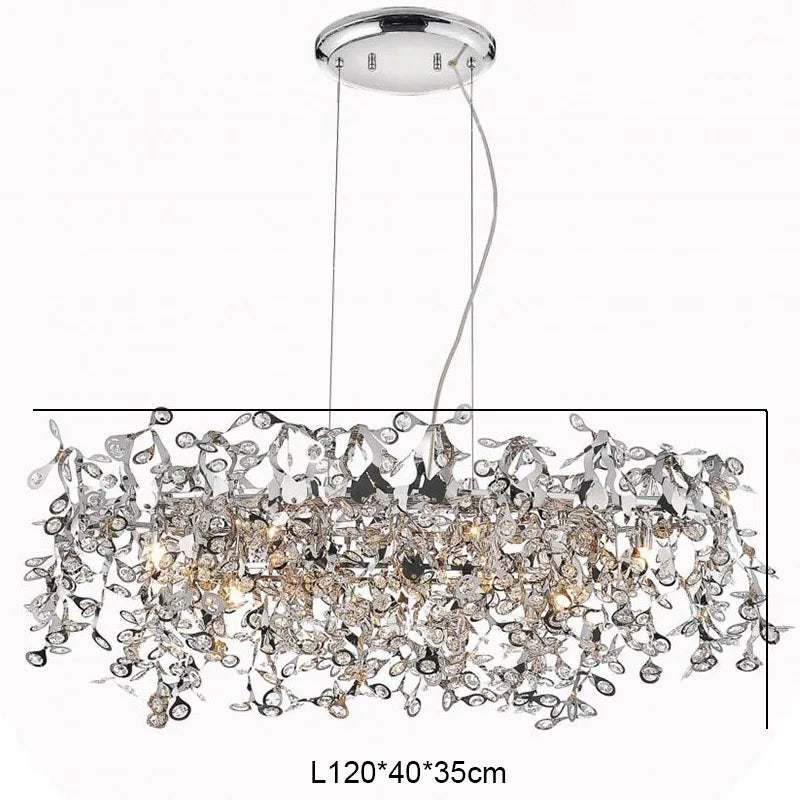 Nordic Chrome Crystal Pendant Lamp for Elegant Home Décor